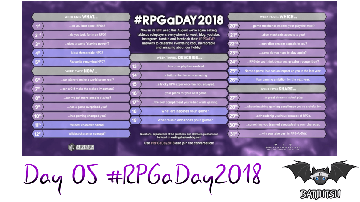 #RPGaDay2018 Day05 Recurring NPC